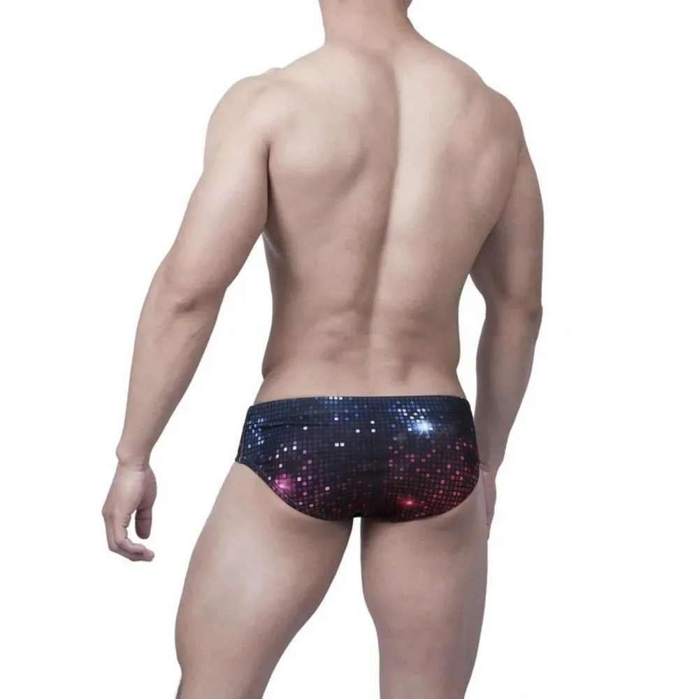 Men's Padded Disco Swim Briefs Pouch Push Up Cup Enhancing M